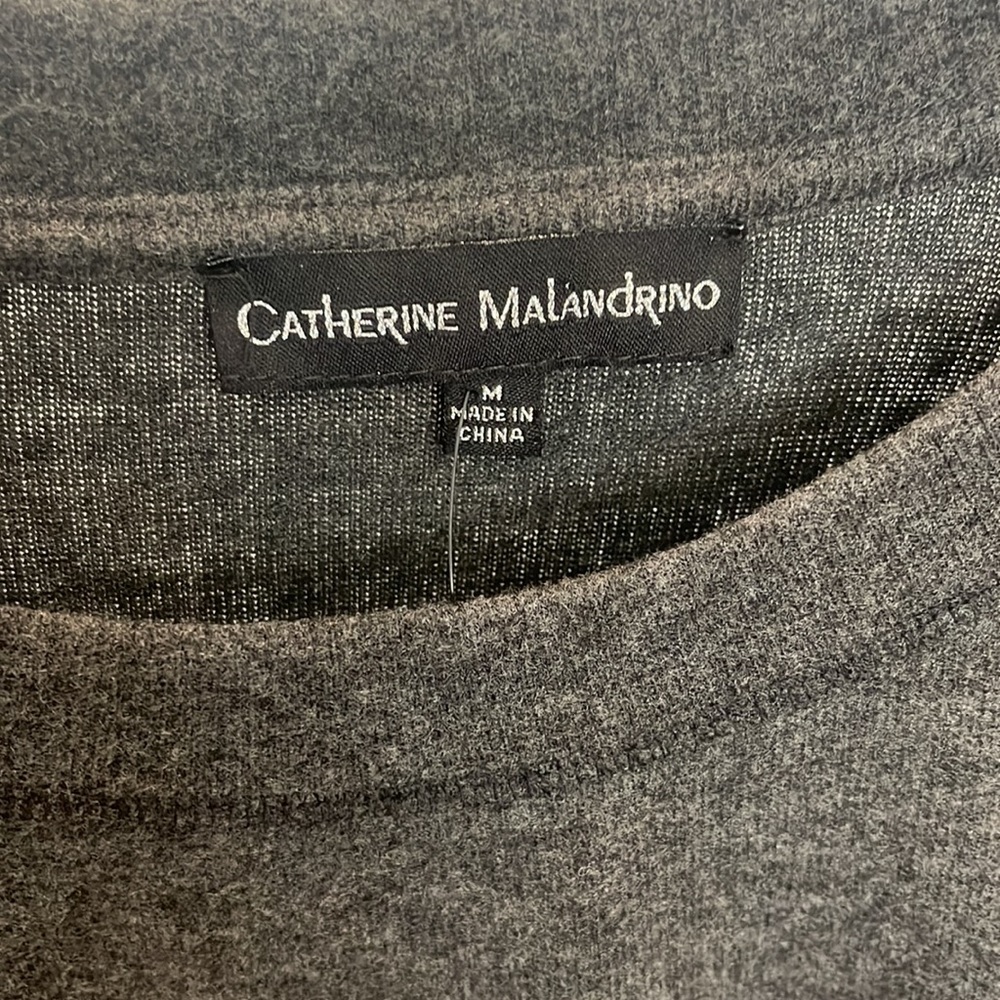 NWT Catherine Malandrino  dark Heather grey LOVE sweatshirt. - Picture 2 of 4